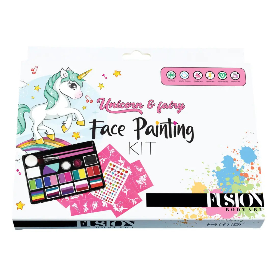 Buy Fusion Body Art - Unicorn & Fairy Face Painting Kit and professional face & body paint for beginners in Australia. Where to buy face paint near me.