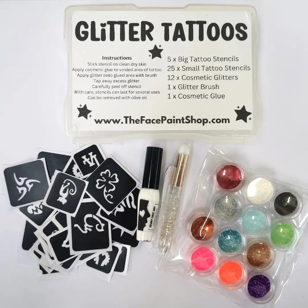 Buy Glitter Tattoos Glitter Tattoo Kit The Face Paint Shop