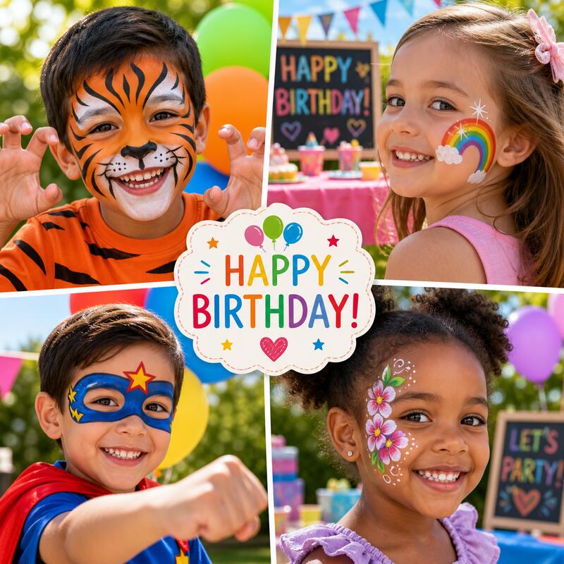 Speed Paint Face Painting Menu: Quick Designs for Fêtes and Festivals