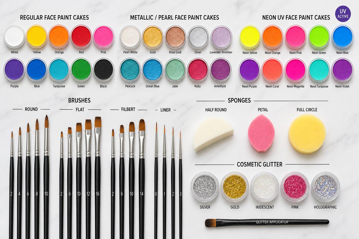 Face Paint Product Guide: How to Choose Paint Types, Brushes, Sponges and Effects