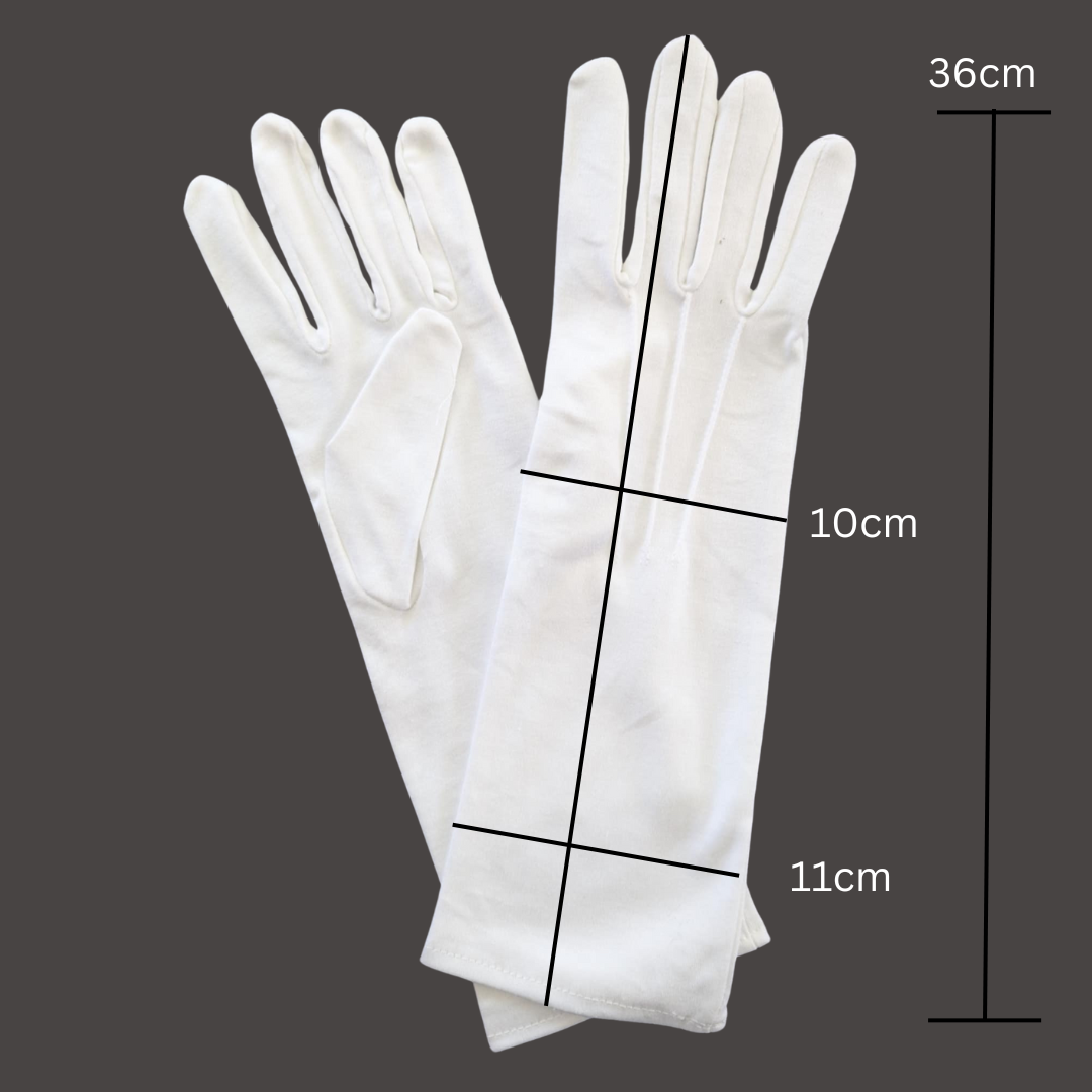 Santa Claus Long White Gloves