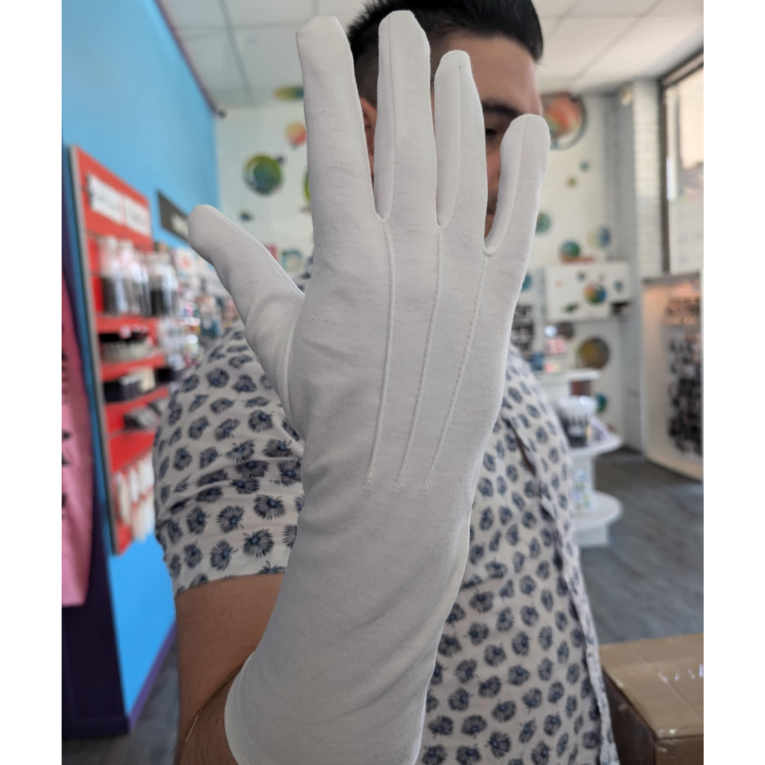 Santa Claus Long White Gloves