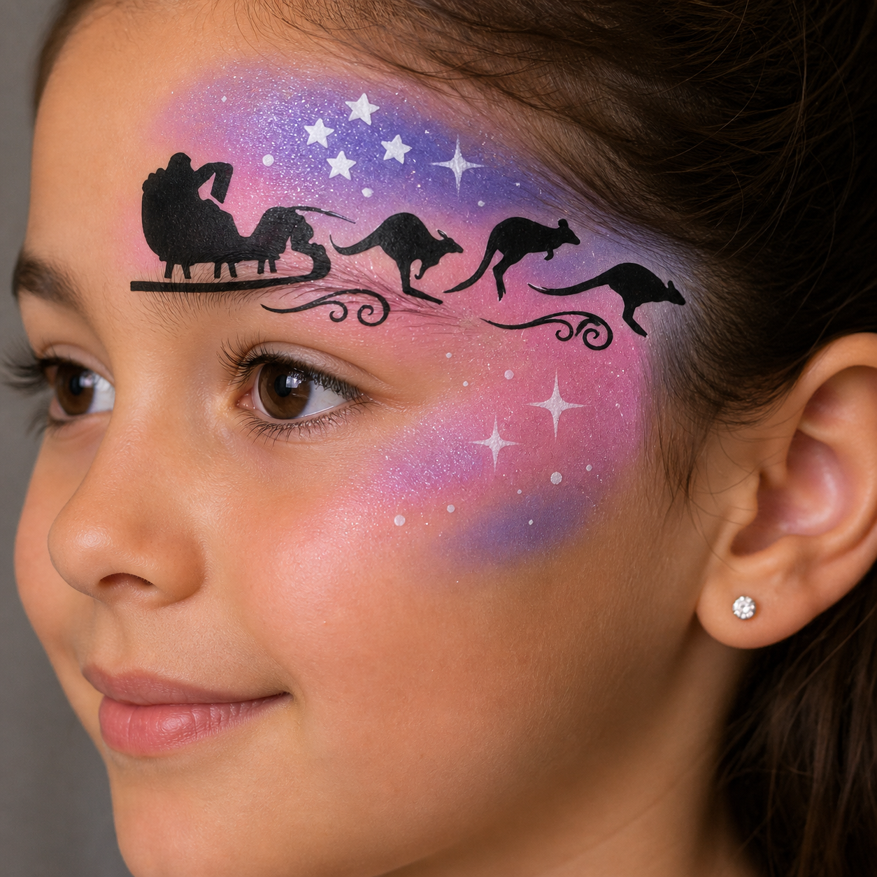 Face Painting Stencil - C09 Santa's Aussie Sleigh