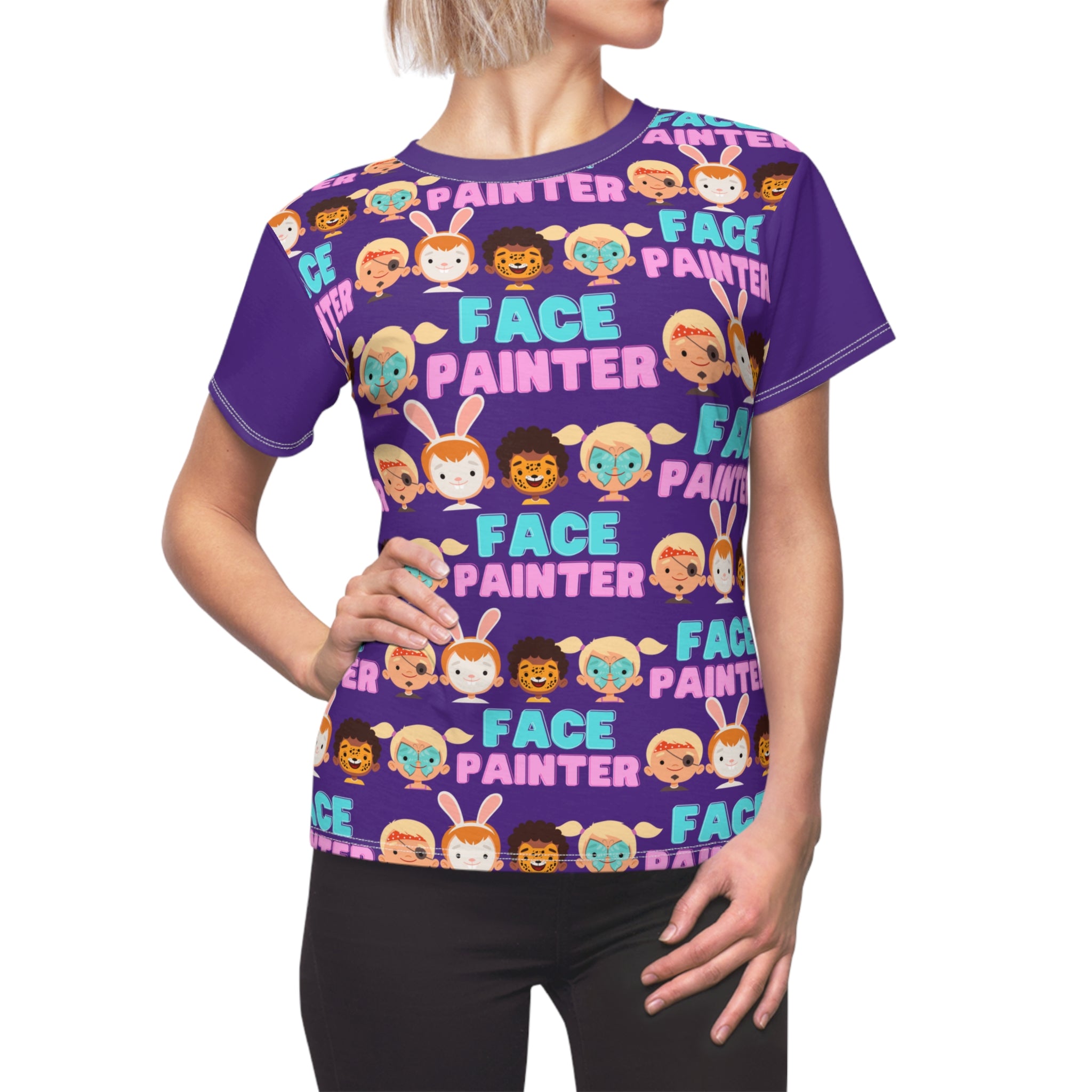 Purple Fun Face Painter Women's TShirt