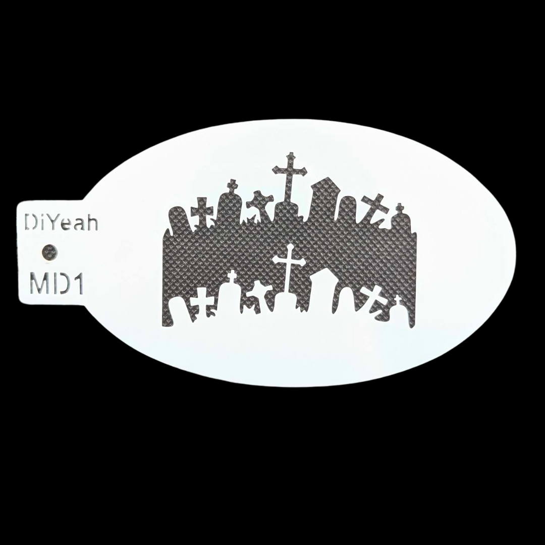 DiYeah Face Painting Stencil - MD1 Graveyard
