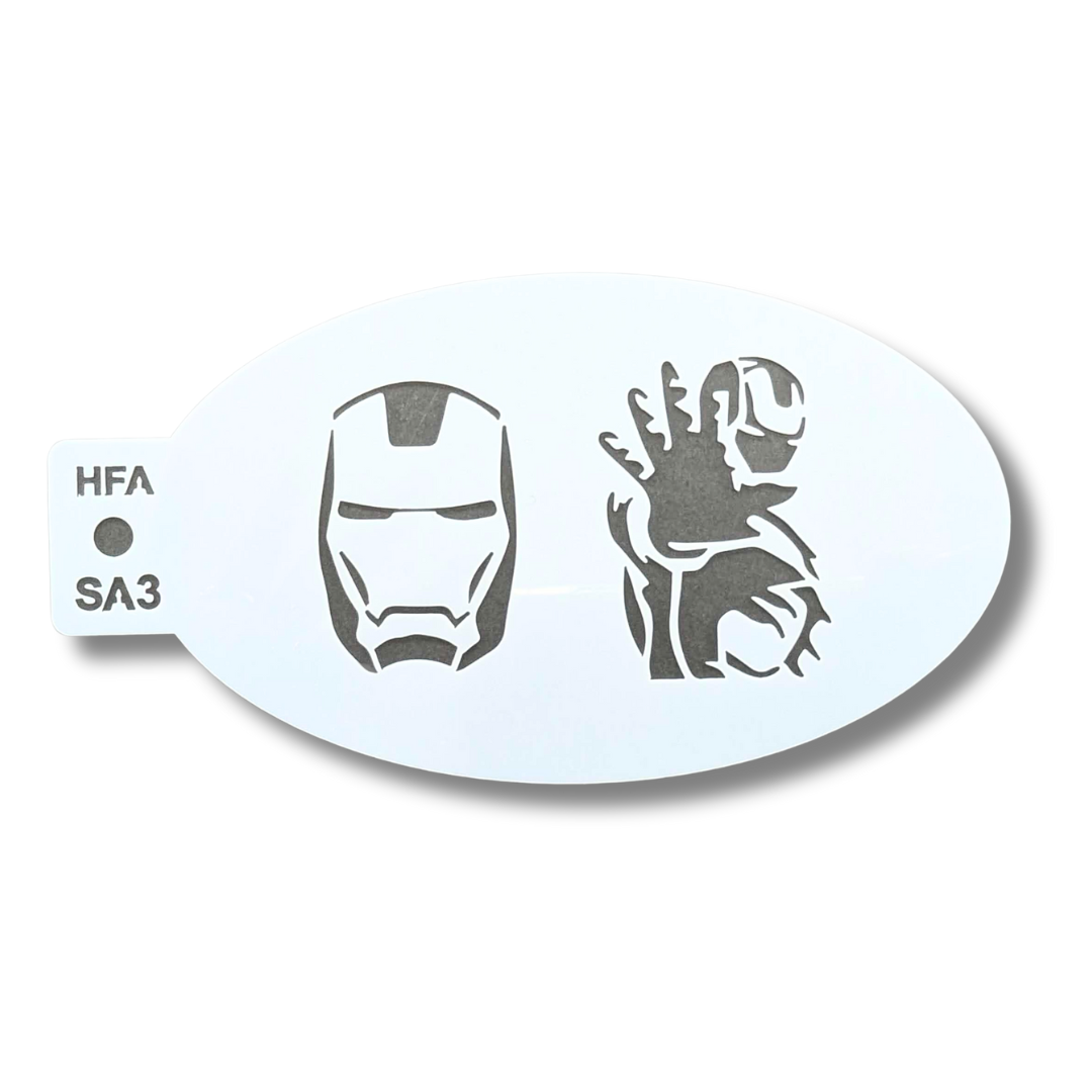 Face Painting Stencil - SA3 Man of Iron