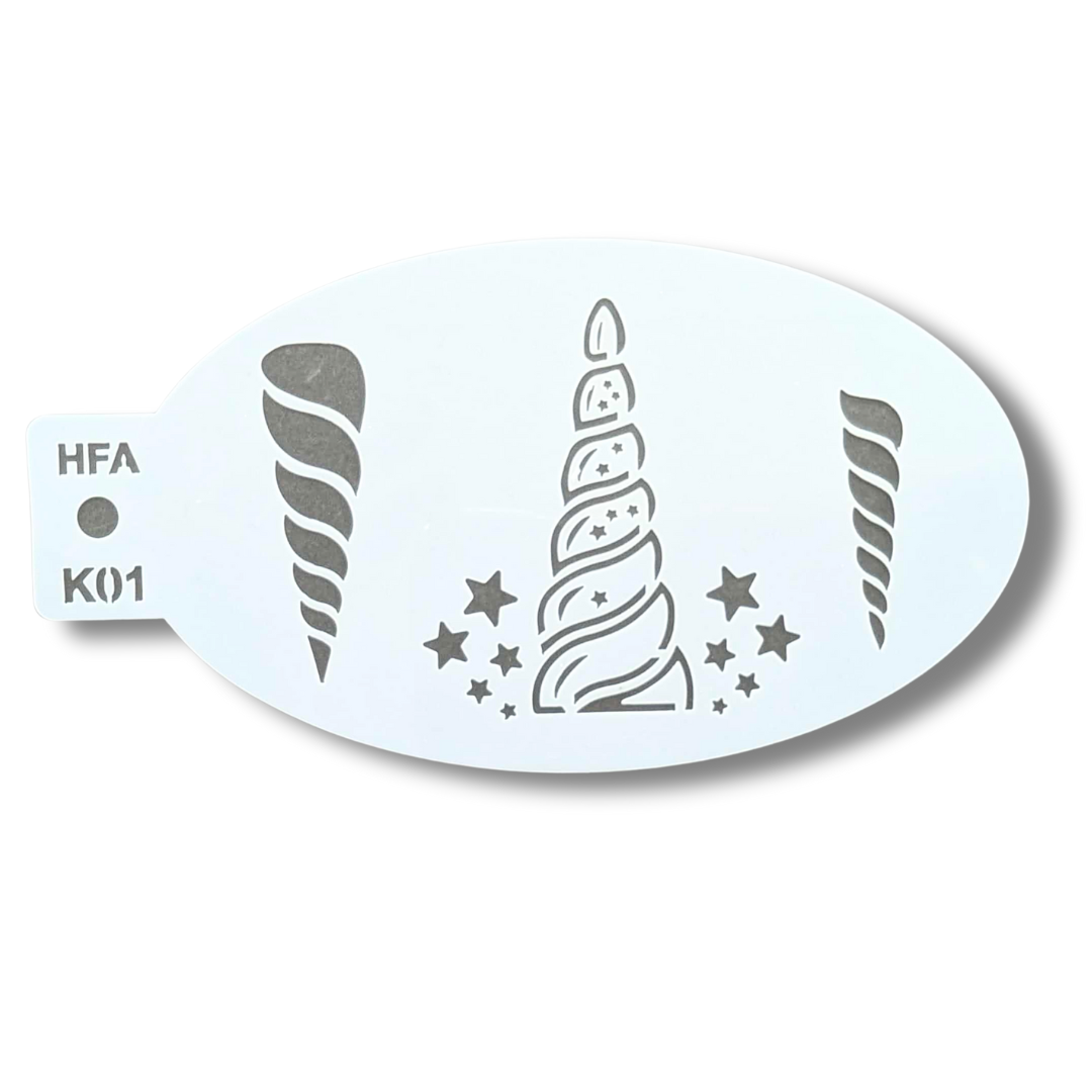 Face Painting Stencil - K01 Unicorn Horns