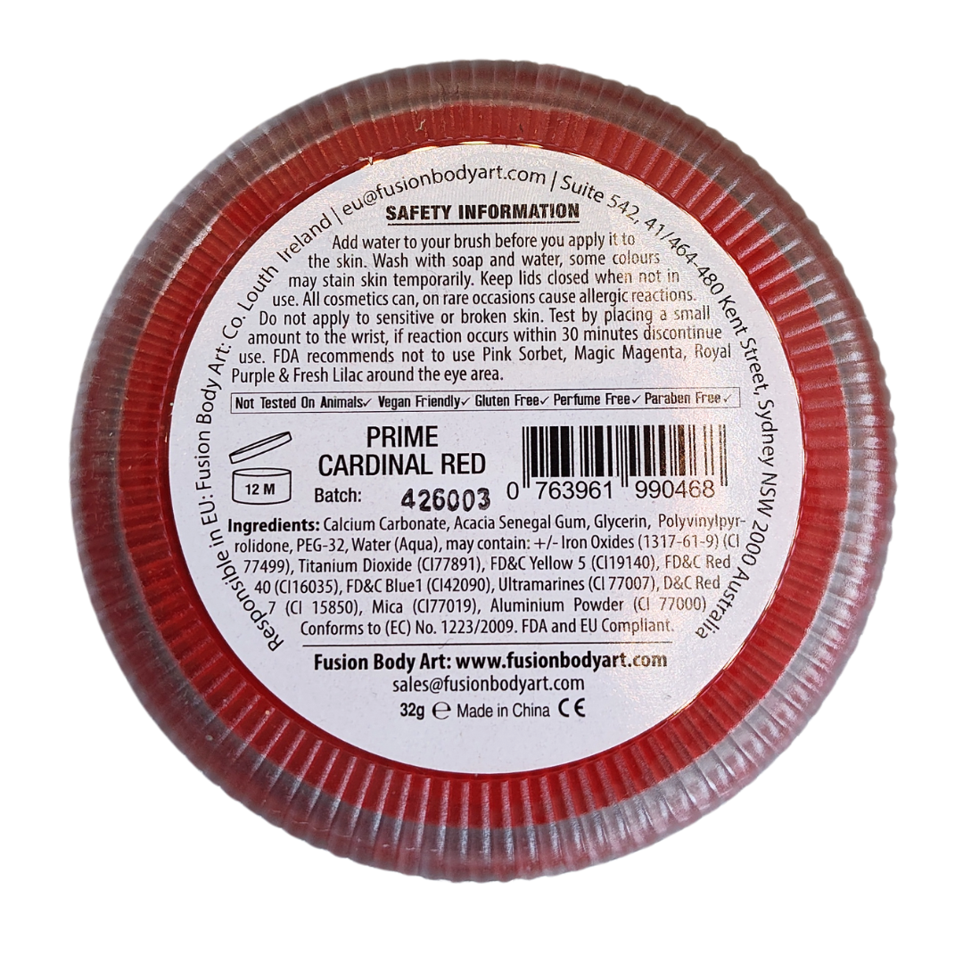 Fusion Body Art Face Paint Cake Prime - Cardinal Red 32g