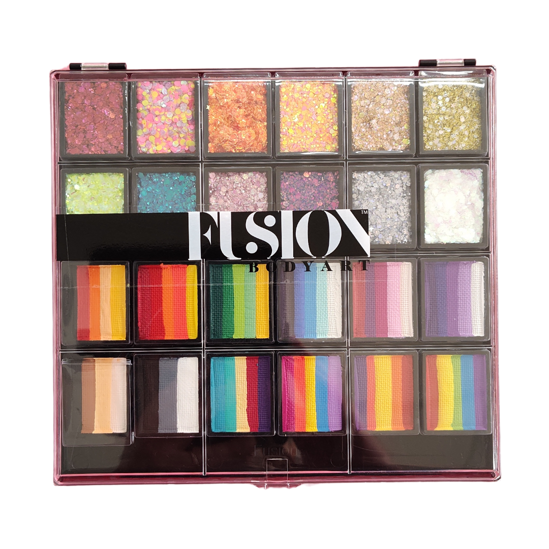 Fusion Glitter Cream & One stroke Palette - Rainbow Party