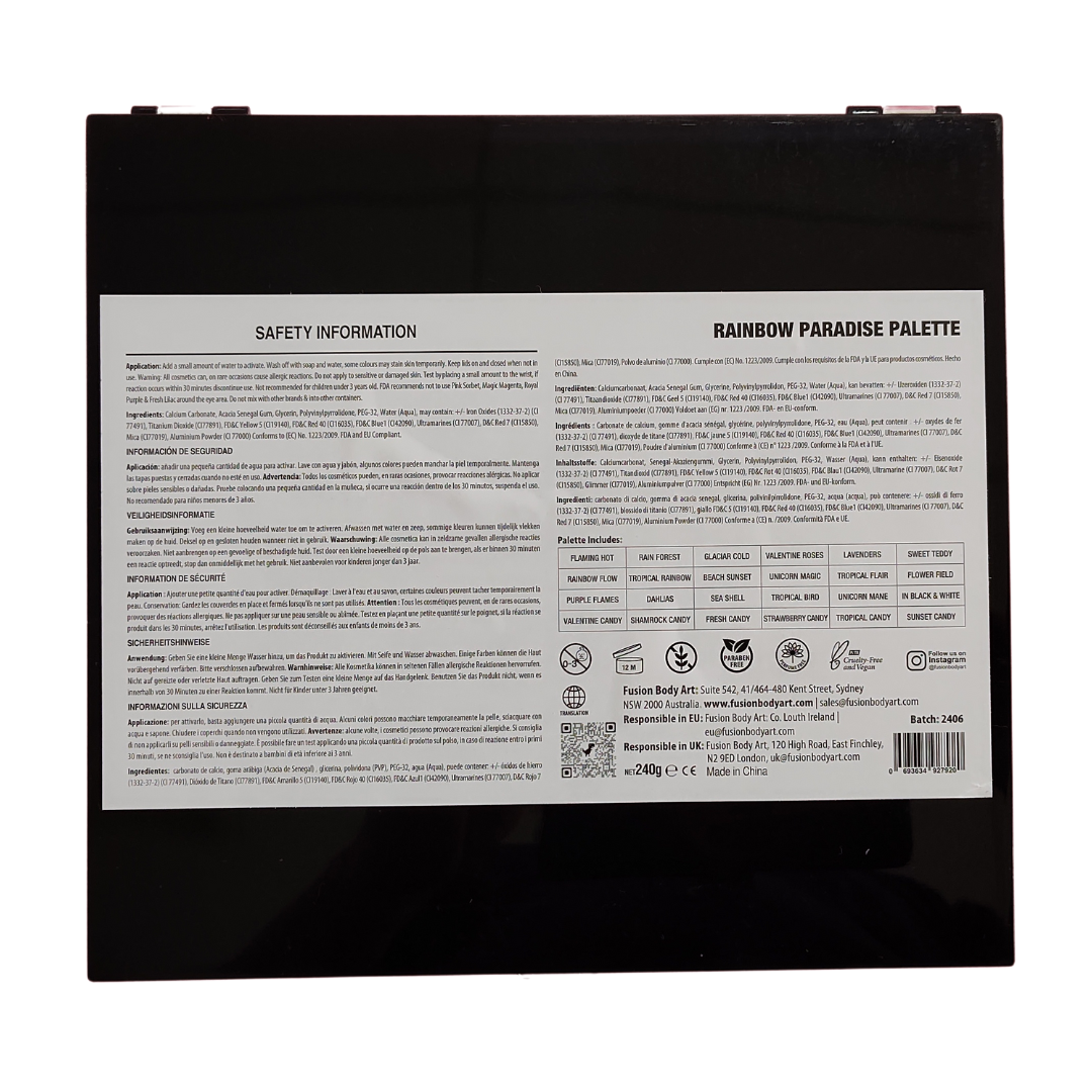 Fusion Body Art One Stroke Palette - Rainbow Paradise