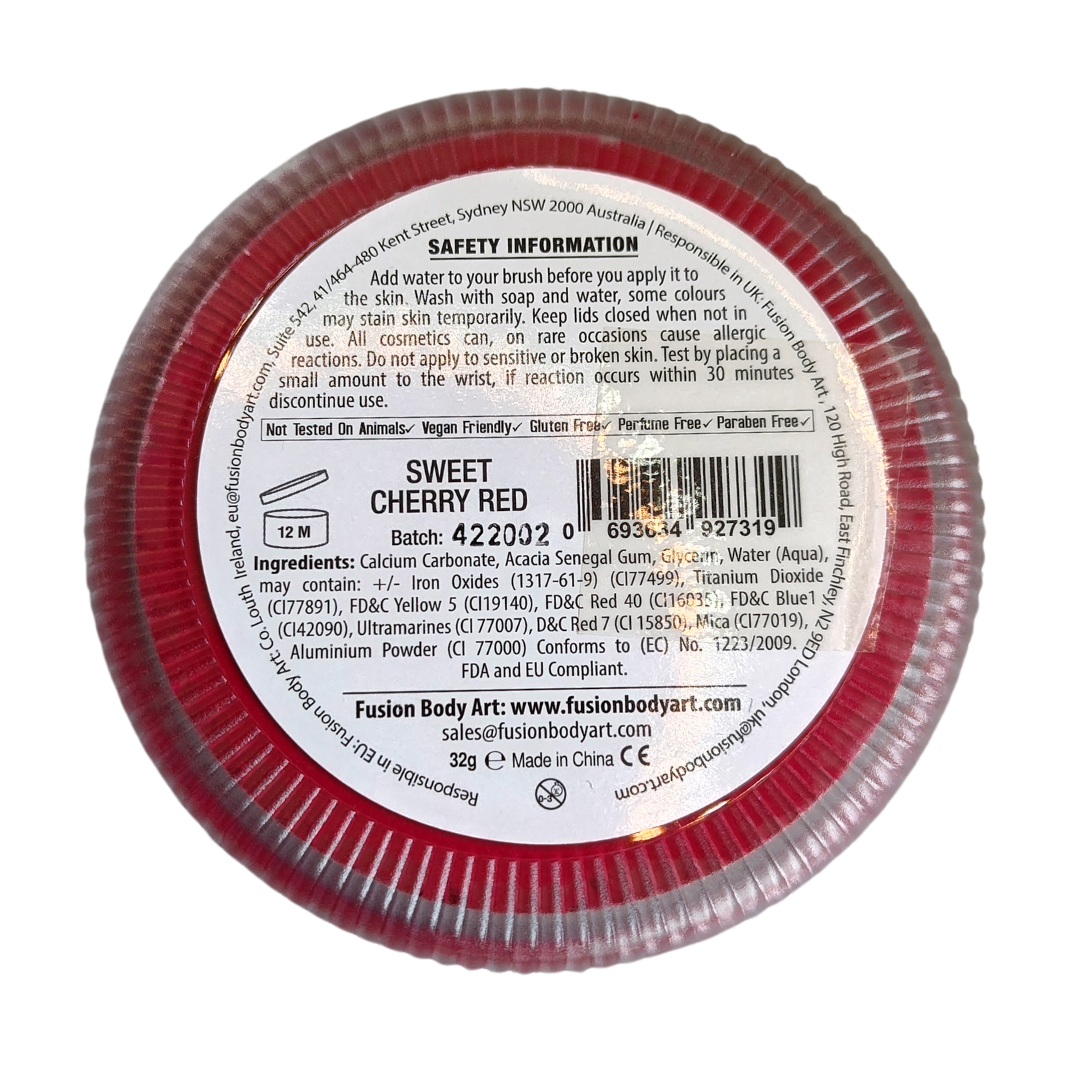 Fusion Body Art Face Paint Cake Prime - Sweet Cherry Red 32g