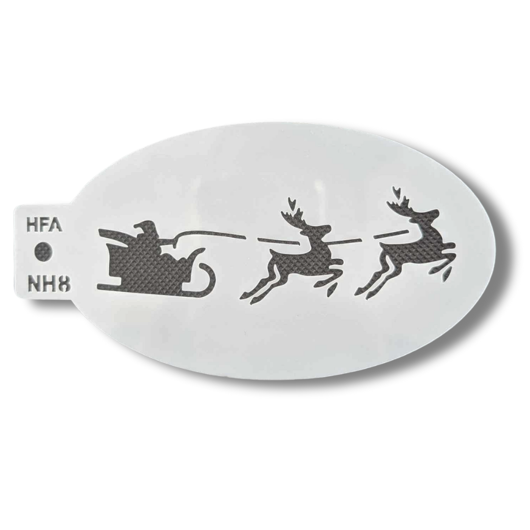 Face Painting Stencil - C08 Santa Sleigh