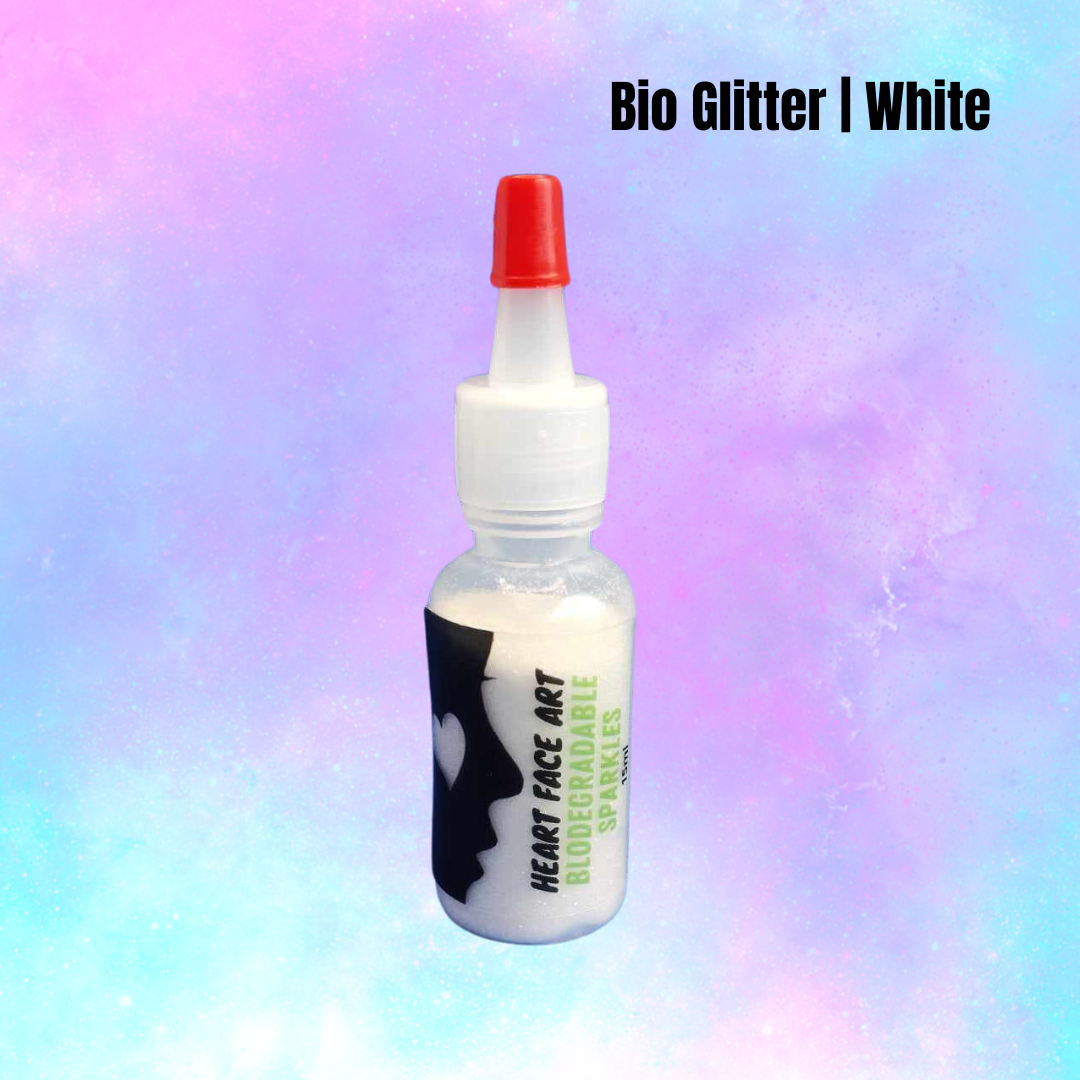 Heart Face Art Bio Glitter 15ml - White