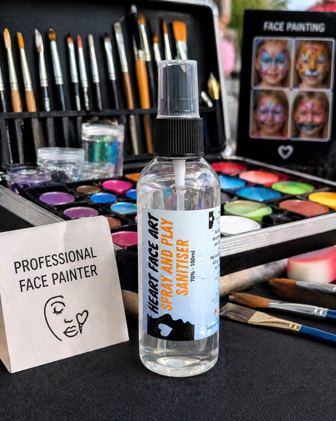 Heart Face Art Spray & Play Brush Sanitiser 100ml