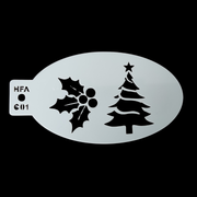 Face Painting Stencil - C01 Holly & Tree