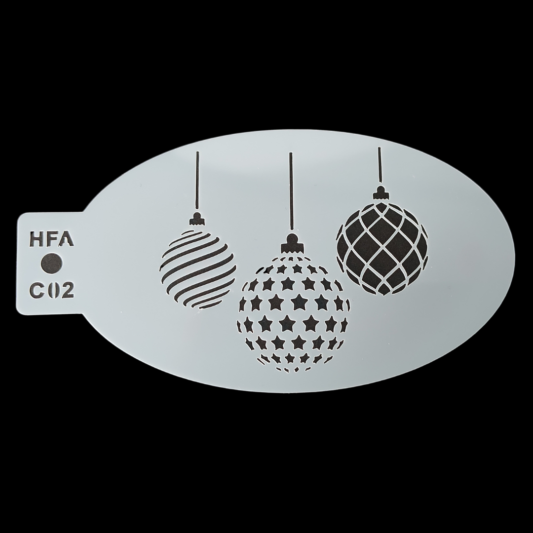 Face Painting Stencil - C02 Christmas Baubles
