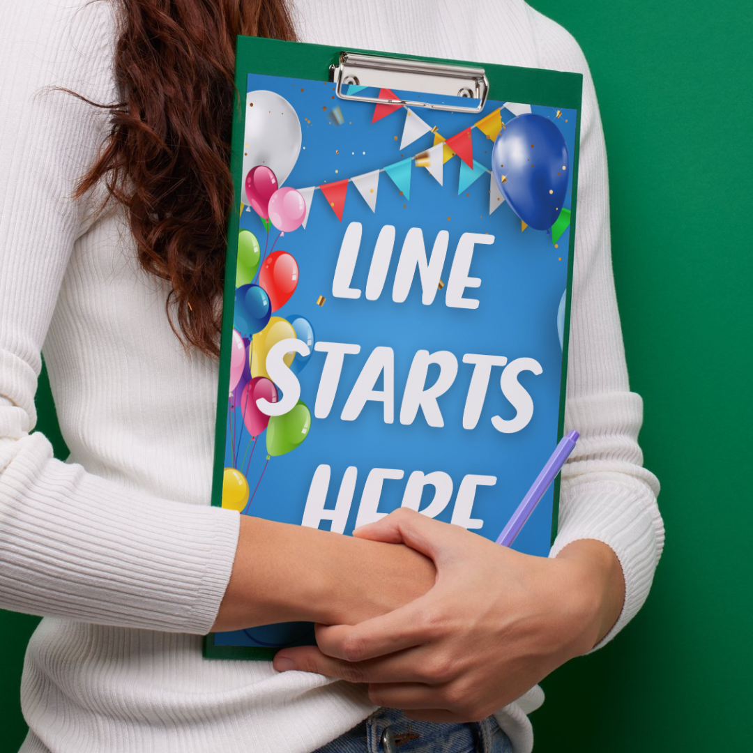 A4 Sign - Line Starts Here