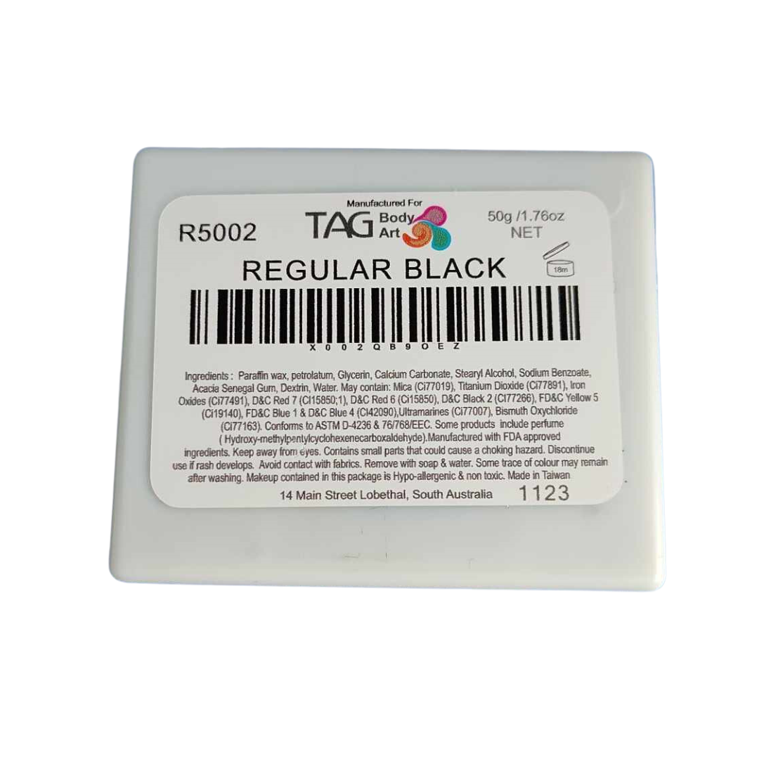 TAG Body Art Face Paint Cake 50g - Strong Black