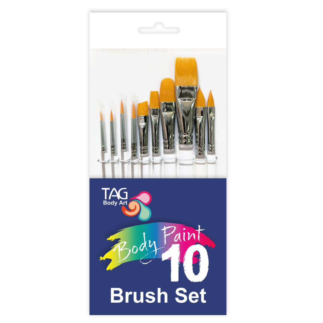 TAG Body Art Body 10 Piece Paint Brush Set