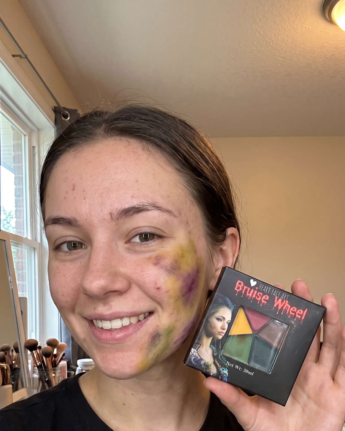 Heart Face Art SFX Bruise Wheel used to paint a realistic bruise, The Face Paint Shop
