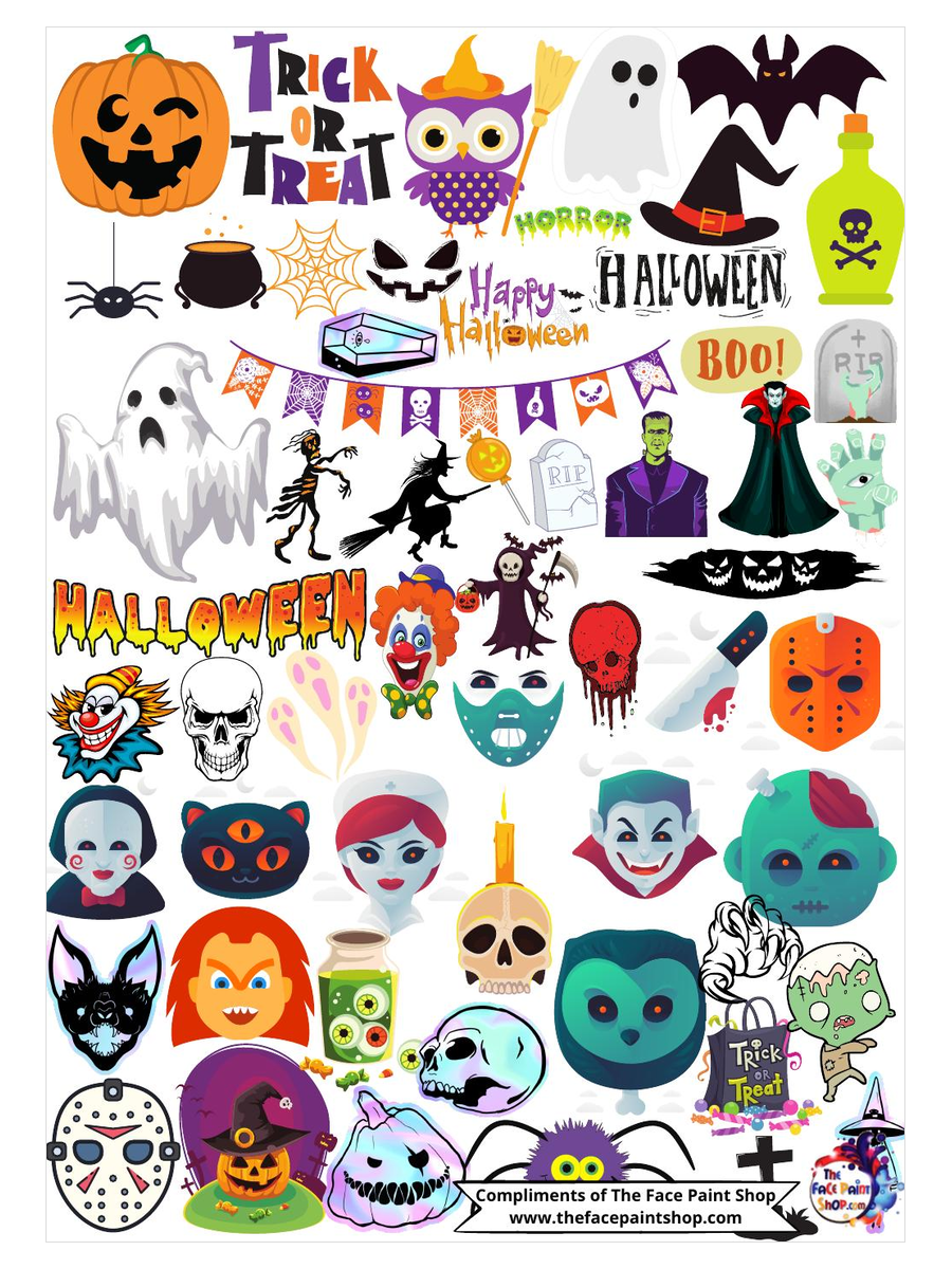 Halloween Inspirations free downloadable face painting mood board from The Face Paint Shop