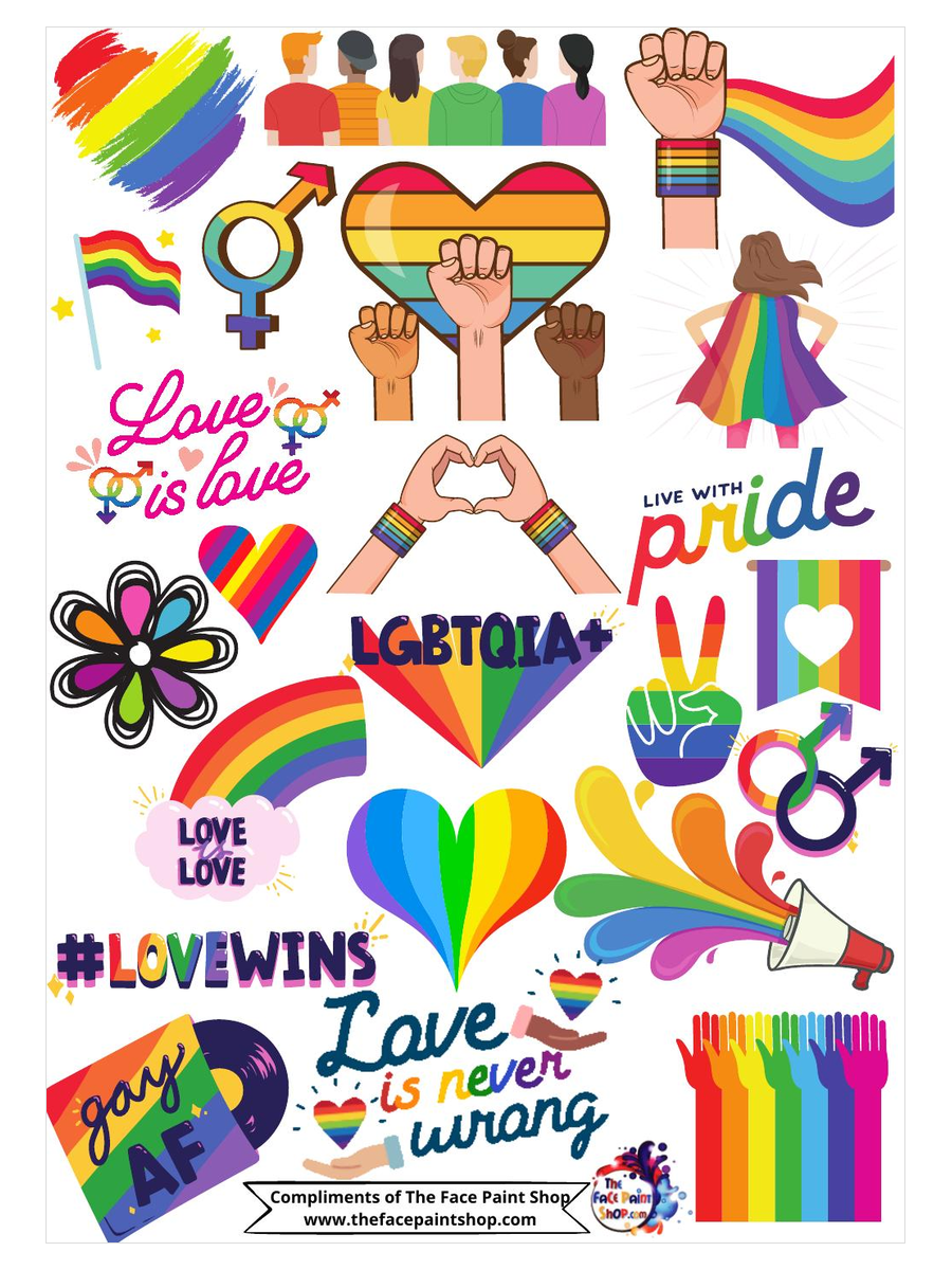 Pride Inspirations free downloadable face painting mood board from The Face Paint Shop
