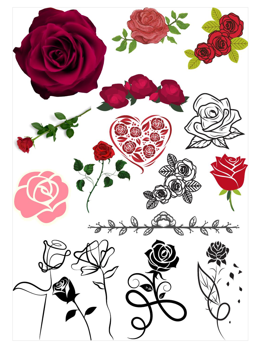 Roses Inspirations free downloadable face painting mood board from The Face Paint Shop