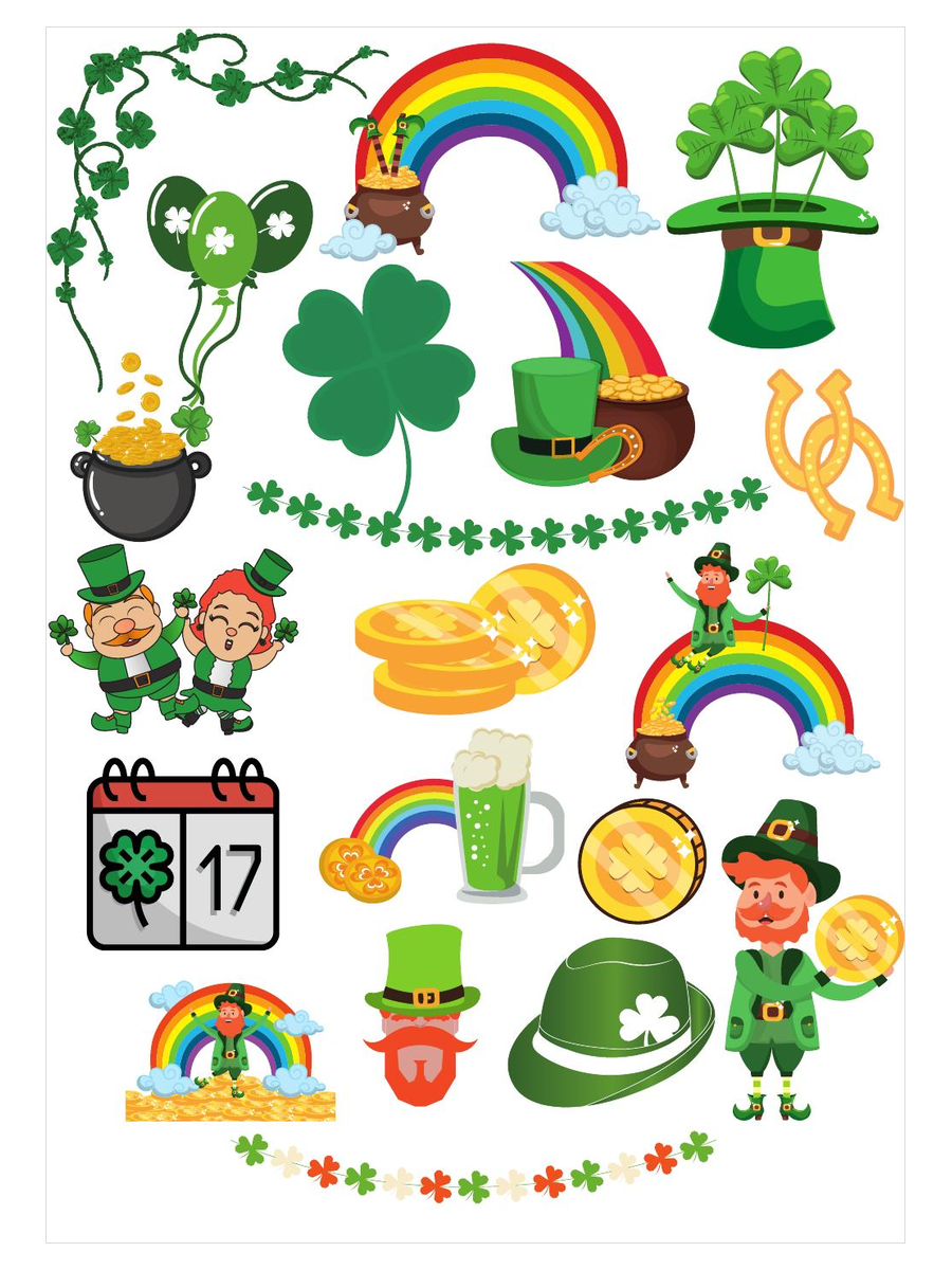 St Patricks Day Inspirations free downloadable face painting mood board from The Face Paint Shop