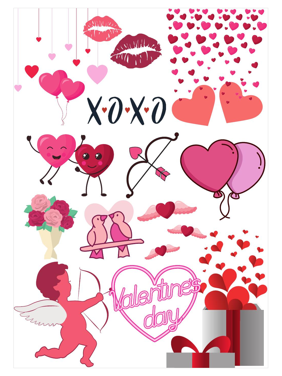 Valentines Day Inspirations free downloadable face painting mood board from The Face Paint Shop