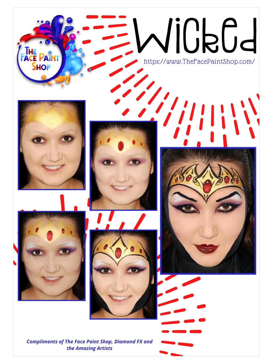 Wicked free step by step face painting design guide from The Face Paint Shop