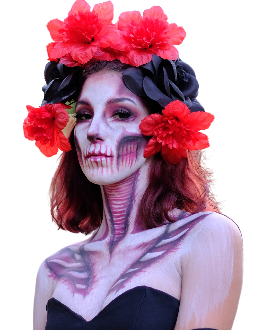 Day of the Dead skeleton Halloween SFX makeup, The Face Paint Shop Melbourne