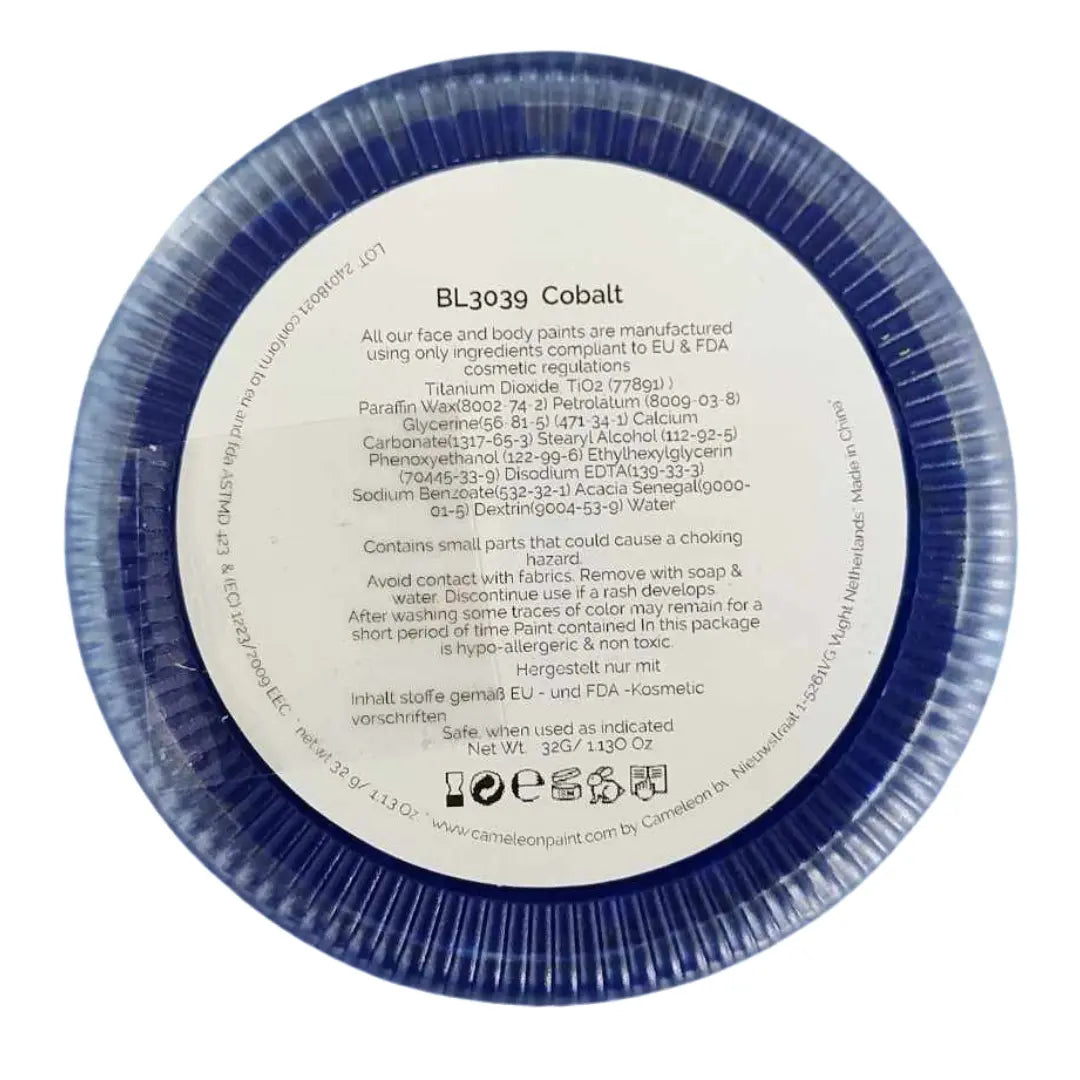 Buy Cameleon Base Line 32g - Cobalt Blue and professional face & body paint for beginners in Australia. Where to buy face paint near me.