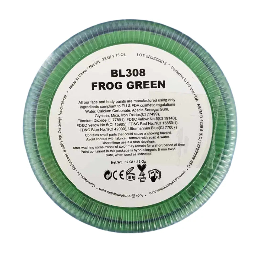 Buy Cameleon Base Line 32g - Frog Green and professional face & body paint for beginners in Australia. Where to buy face paint near me.