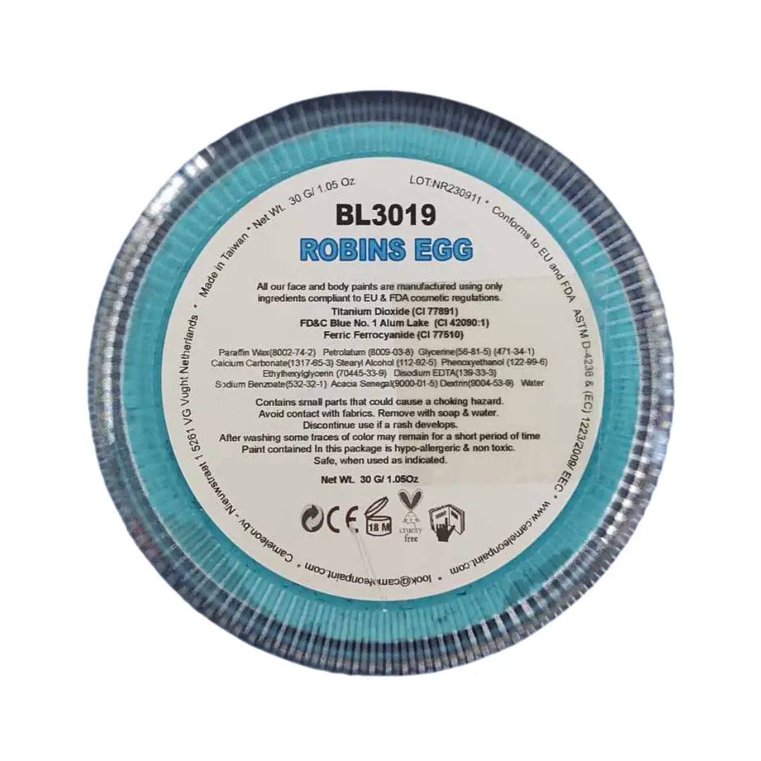 Buy Cameleon Base Line 32g - Robins Egg Blue and professional face & body paint for beginners in Australia. Where to buy face paint near me.