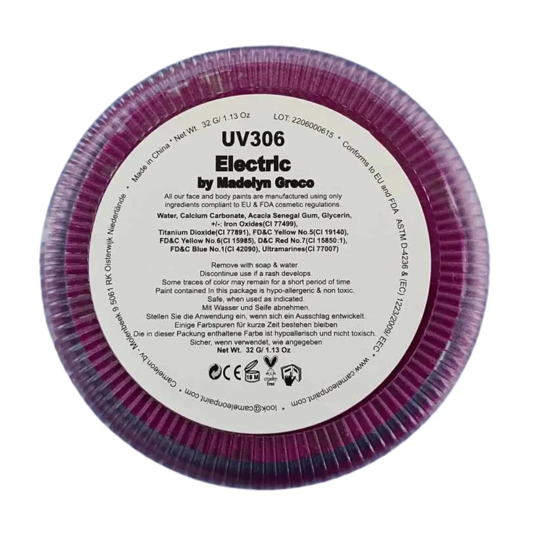 Buy Cameleon Base Line UV 32g - Electric (UV Magenta) and professional face & body paint for beginners in Australia. Where to buy face paint near me.