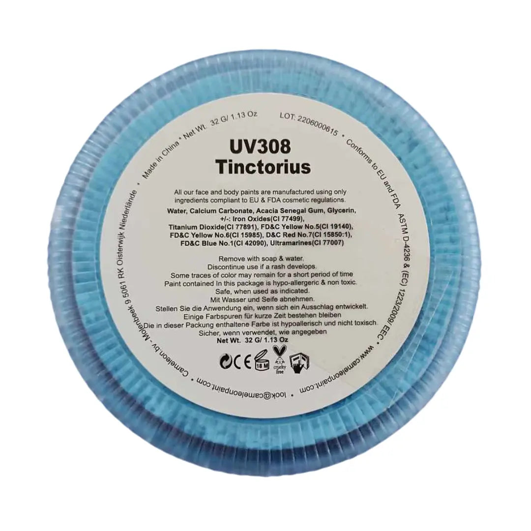 Buy Cameleon Base Line UV 32g - Tinctorius (Blue) and professional face & body paint for beginners in Australia. Where to buy face paint near me.