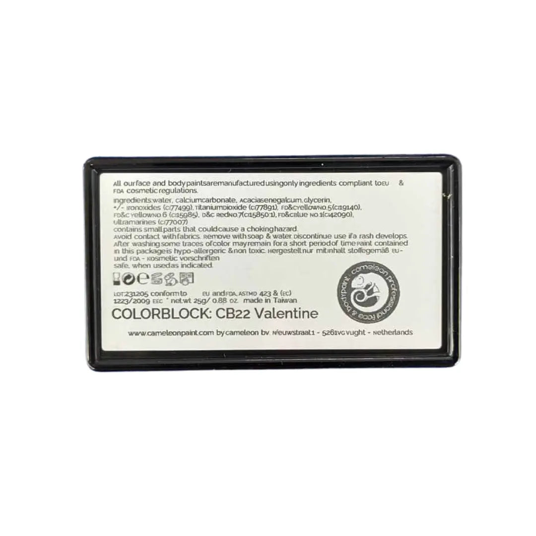 Buy Cameleon Colourblock 30g - Valentine and professional face & body paint for beginners in Australia. Where to buy face paint near me.