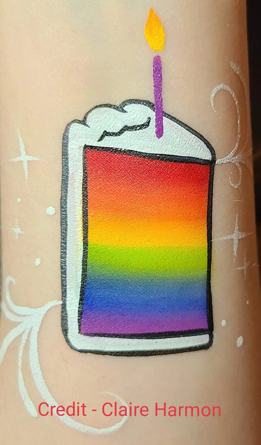 Buy Diamond FX Splitcake 50g -  No.5 Flabbergasted Rainbow and professional face & body paint for beginners in Australia. Where to buy face paint near me.