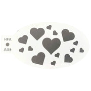 Buy Face Painting Stencil - A09 Hearts 2.0 and professional face & body paint for beginners in Australia. Where to buy face paint near me.