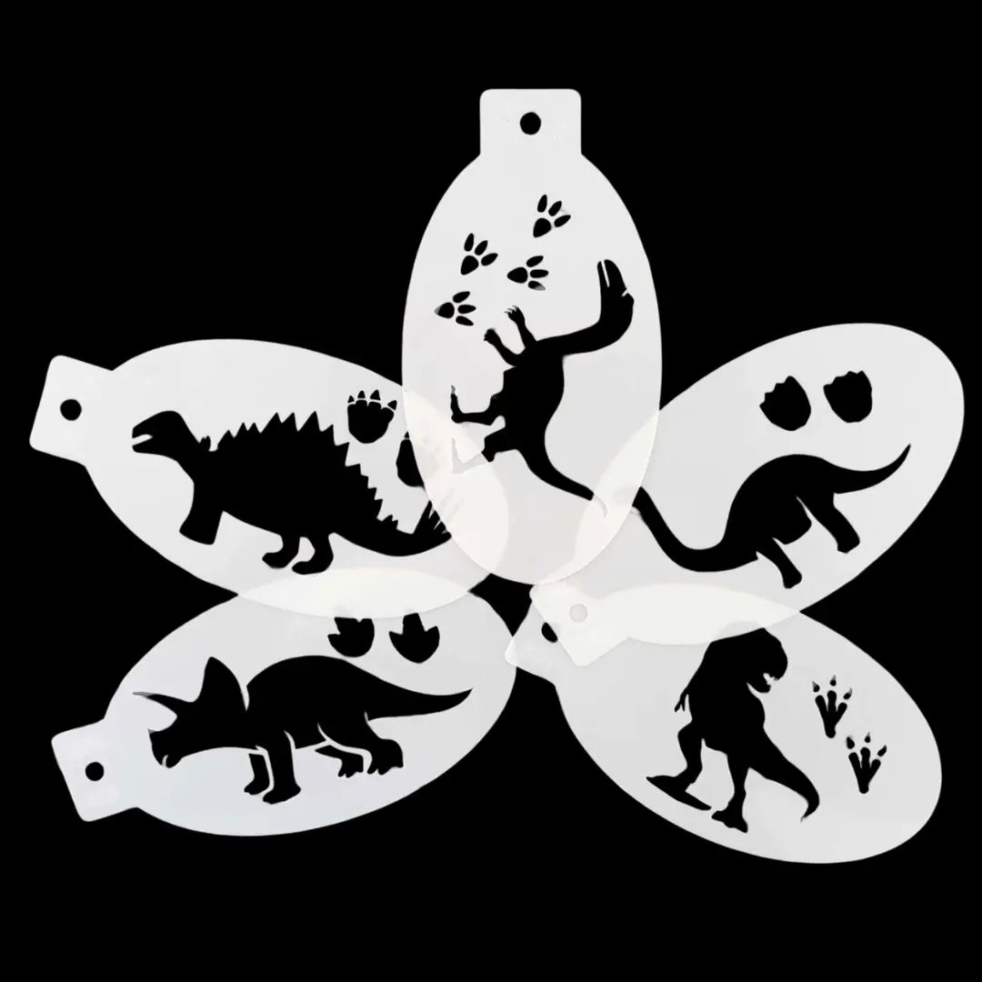 Buy Face Painting Stencil Bundle - Dinosaurs and professional face & body paint for beginners in Australia. Where to buy face paint near me.