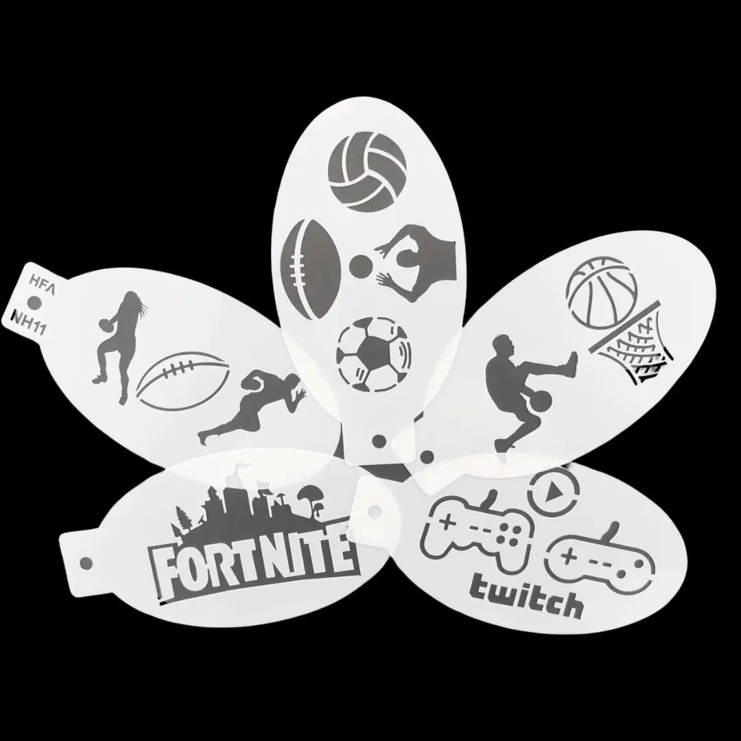 Buy Face Painting Stencil Bundle - Sports and professional face & body paint for beginners in Australia. Where to buy face paint near me.