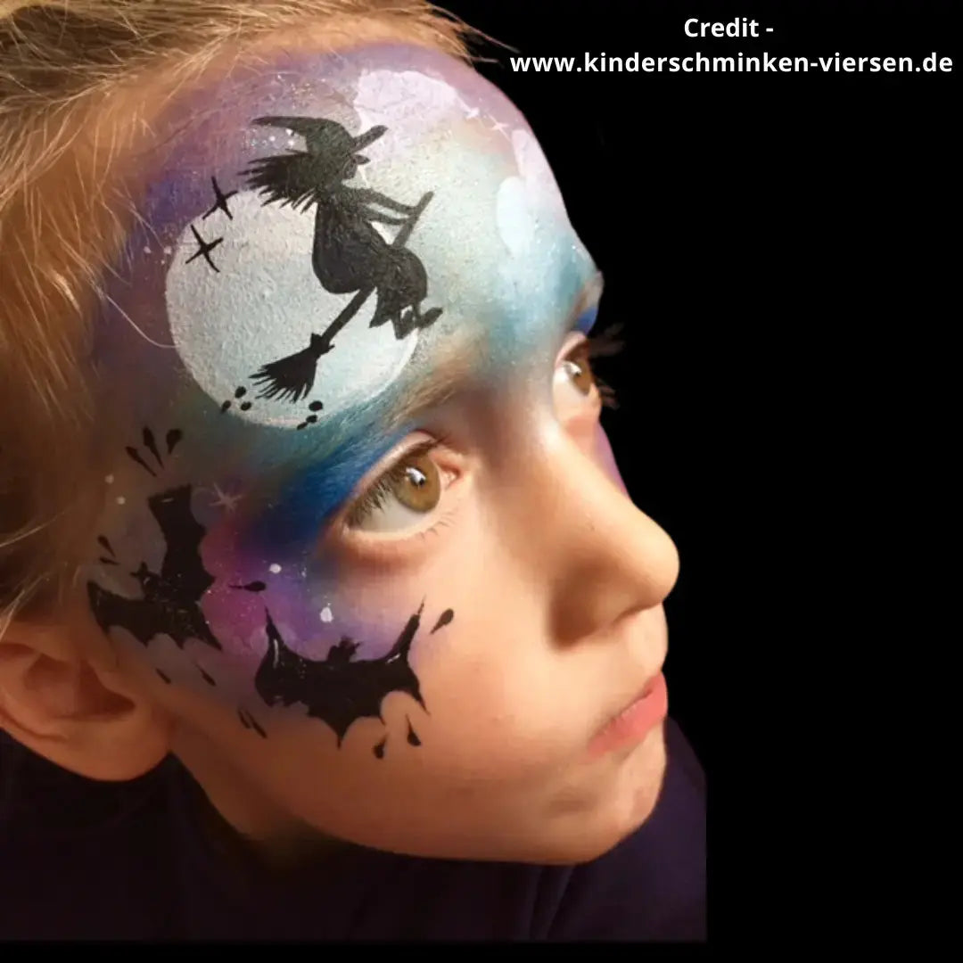 Face Painting Stencil - H01 Flying Witch