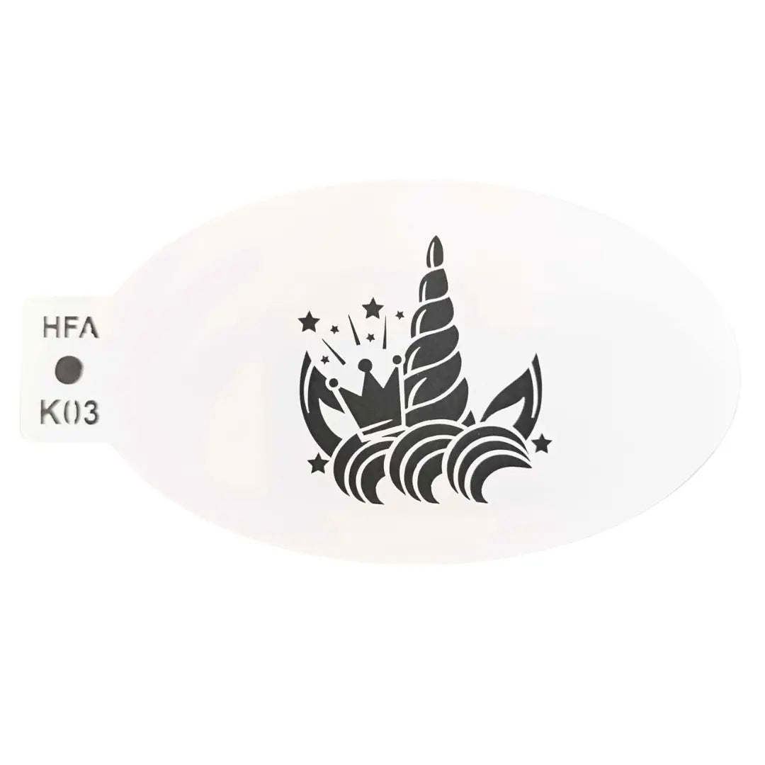 Buy Face Painting Stencil - K03 Unicorn Crown 2.0 and professional face & body paint for beginners in Australia. Where to buy face paint near me.