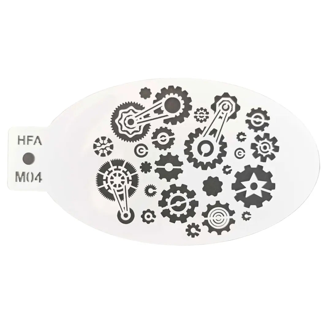 Buy Face Painting Stencil - P09 Gears and professional face & body paint for beginners in Australia. Where to buy face paint near me.