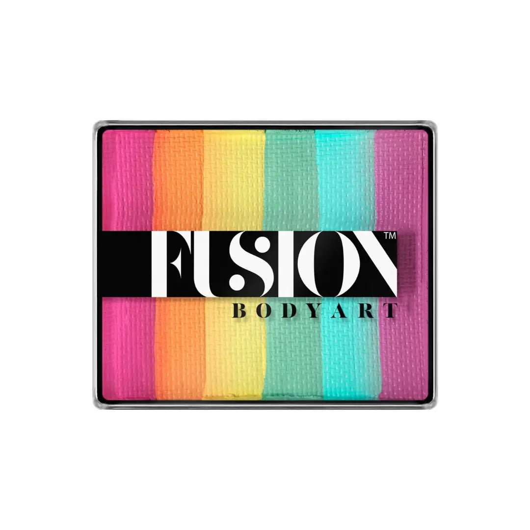 Buy Fusion Body Art Rainbow Cake - Lodi Up | Pastel Rainbow 50g and professional face & body paint for beginners in Australia. Where to buy face paint near me.