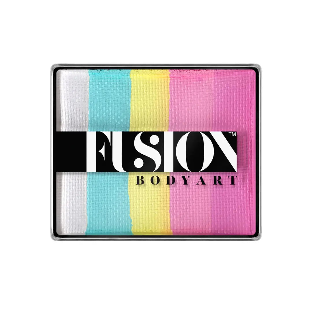 Buy Fusion Body Art Rainbow Cake - Lodi Up |Cotton Candy 50g and professional face & body paint for beginners in Australia. Where to buy face paint near me.
