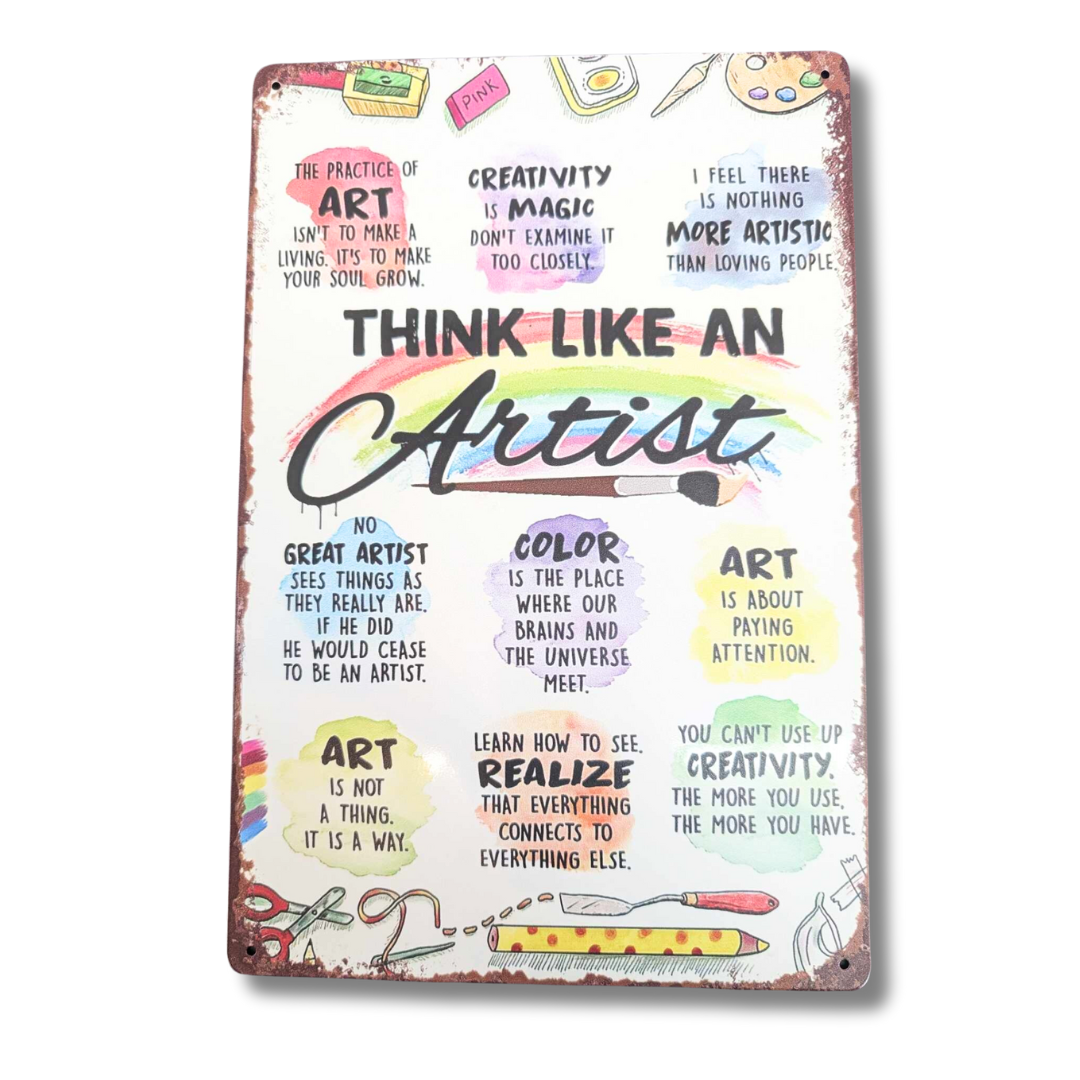 Think like an Artist - Print on Tin