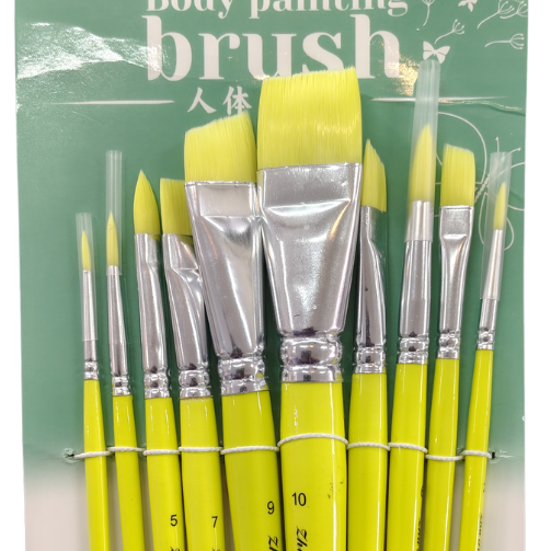 Zhu Ting 10pc Brush Collection - Lime Green