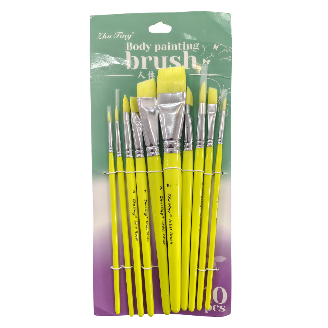 Zhu Ting 10pc Brush Collection - Lime Green