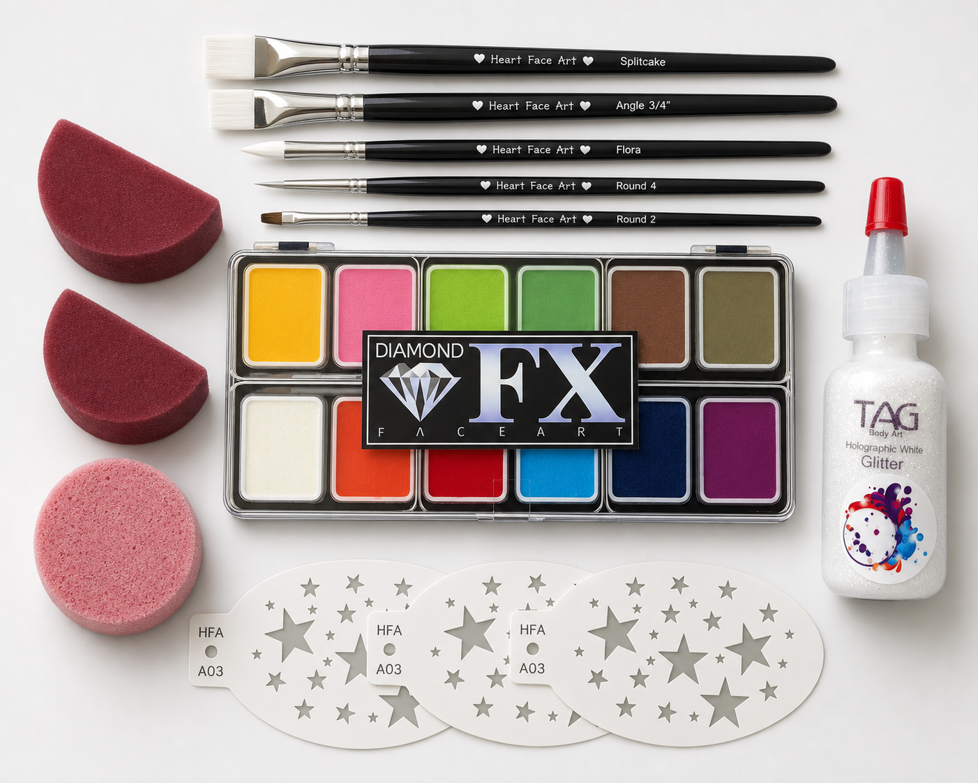 Diamond FX Face Paint Palette - Essential Appetiser 12 x 6g